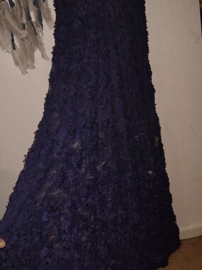 Xscape Navy Lace Evening Dress